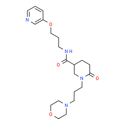 ChemSpider 2D Image | 1-[3-(4-Morpholinyl)propyl]-6-oxo-N-[3-(3-pyridinyloxy)propyl]-3-piperidinecarboxamide | C21H32N4O4