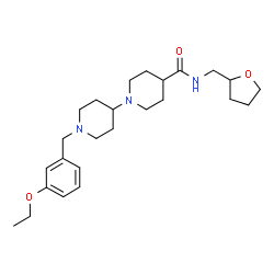 ChemSpider 2D Image | 1'-(3-Ethoxybenzyl)-N-(tetrahydro-2-furanylmethyl)-1,4'-bipiperidine-4-carboxamide | C25H39N3O3