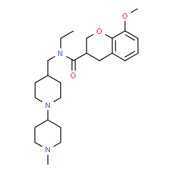 ChemSpider 2D Image | N-Ethyl-8-methoxy-N-[(1'-methyl-1,4'-bipiperidin-4-yl)methyl]-3-chromanecarboxamide | C25H39N3O3