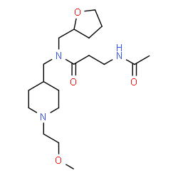 ChemSpider 2D Image | N~3~-Acetyl-N-{[1-(2-methoxyethyl)-4-piperidinyl]methyl}-N-(tetrahydro-2-furanylmethyl)-beta-alaninamide | C19H35N3O4