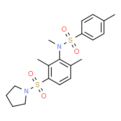 ChemSpider 2D Image | N-[2,6-Dimethyl-3-(1-pyrrolidinylsulfonyl)phenyl]-N,4-dimethylbenzenesulfonamide | C20H26N2O4S2