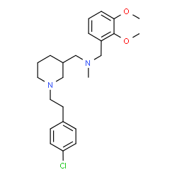 ChemSpider 2D Image | 1-{1-[2-(4-Chlorophenyl)ethyl]-3-piperidinyl}-N-(2,3-dimethoxybenzyl)-N-methylmethanamine | C24H33ClN2O2