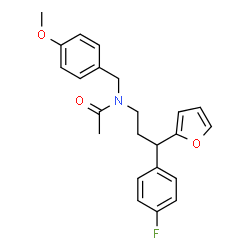 ChemSpider 2D Image | N-[3-(4-Fluorophenyl)-3-(2-furyl)propyl]-N-(4-methoxybenzyl)acetamide | C23H24FNO3