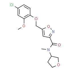 ChemSpider 2D Image | 5-[(4-Chloro-2-methoxyphenoxy)methyl]-N-methyl-N-(tetrahydro-3-furanyl)-1,2-oxazole-3-carboxamide | C17H19ClN2O5
