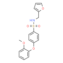ChemSpider 2D Image | N-(2-Furylmethyl)-4-(2-methoxyphenoxy)benzenesulfonamide | C18H17NO5S