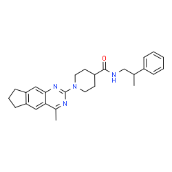 ChemSpider 2D Image | 1-(4-Methyl-7,8-dihydro-6H-cyclopenta[g]quinazolin-2-yl)-N-(2-phenylpropyl)-4-piperidinecarboxamide | C27H32N4O