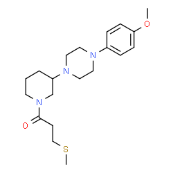 ChemSpider 2D Image | 1-{3-[4-(4-Methoxyphenyl)-1-piperazinyl]-1-piperidinyl}-3-(methylsulfanyl)-1-propanone | C20H31N3O2S