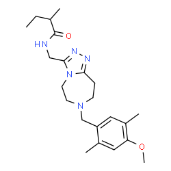 ChemSpider 2D Image | N-{[7-(4-Methoxy-2,5-dimethylbenzyl)-6,7,8,9-tetrahydro-5H-[1,2,4]triazolo[4,3-d][1,4]diazepin-3-yl]methyl}-2-methylbutanamide | C22H33N5O2
