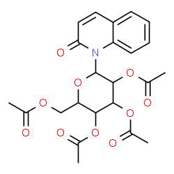 ChemSpider 2D Image | 1-(2,3,4,6-Tetra-O-acetylhexopyranosyl)-2(1H)-quinolinone | C23H25NO10