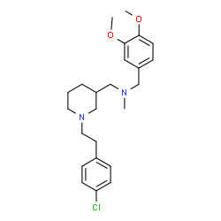 ChemSpider 2D Image | 1-{1-[2-(4-Chlorophenyl)ethyl]-3-piperidinyl}-N-(3,4-dimethoxybenzyl)-N-methylmethanamine | C24H33ClN2O2