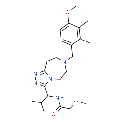 ChemSpider 2D Image | 2-Methoxy-N-{1-[7-(4-methoxy-2,3-dimethylbenzyl)-6,7,8,9-tetrahydro-5H-[1,2,4]triazolo[4,3-d][1,4]diazepin-3-yl]-2-methylpropyl}acetamide | C23H35N5O3