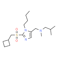 ChemSpider 2D Image | N-({1-Butyl-2-[(cyclobutylmethyl)sulfonyl]-1H-imidazol-5-yl}methyl)-N,2-dimethyl-1-propanamine | C18H33N3O2S