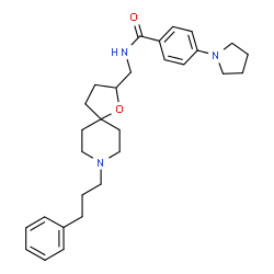 ChemSpider 2D Image | N-{[8-(3-Phenylpropyl)-1-oxa-8-azaspiro[4.5]dec-2-yl]methyl}-4-(1-pyrrolidinyl)benzamide | C29H39N3O2