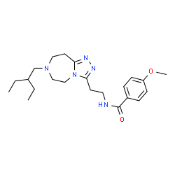 ChemSpider 2D Image | N-{2-[7-(2-Ethylbutyl)-6,7,8,9-tetrahydro-5H-[1,2,4]triazolo[4,3-d][1,4]diazepin-3-yl]ethyl}-4-methoxybenzamide | C22H33N5O2