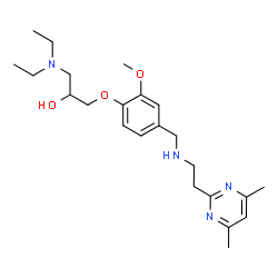 ChemSpider 2D Image | 1-(Diethylamino)-3-[4-({[2-(4,6-dimethyl-2-pyrimidinyl)ethyl]amino}methyl)-2-methoxyphenoxy]-2-propanol | C23H36N4O3