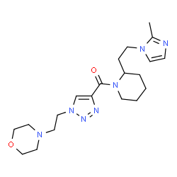 ChemSpider 2D Image | {2-[2-(2-Methyl-1H-imidazol-1-yl)ethyl]-1-piperidinyl}{1-[2-(4-morpholinyl)ethyl]-1H-1,2,3-triazol-4-yl}methanone | C20H31N7O2