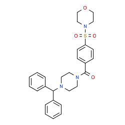 ChemSpider 2D Image | [4-(Diphenylmethyl)-1-piperazinyl][4-(4-morpholinylsulfonyl)phenyl]methanone | C28H31N3O4S