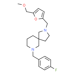 ChemSpider 2D Image | 7-(4-Fluorobenzyl)-2-{[5-(methoxymethyl)-2-furyl]methyl}-2,7-diazaspiro[4.5]decane | C22H29FN2O2