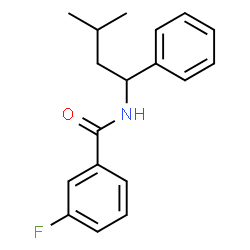 ChemSpider 2D Image | 3-Fluoro-N-(3-methyl-1-phenylbutyl)benzamide | C18H20FNO