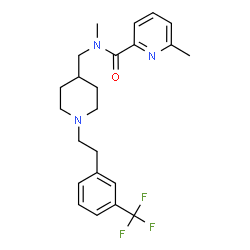 ChemSpider 2D Image | N,6-Dimethyl-N-[(1-{2-[3-(trifluoromethyl)phenyl]ethyl}-4-piperidinyl)methyl]-2-pyridinecarboxamide | C23H28F3N3O