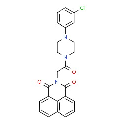 ChemSpider 2D Image | 2-{2-[4-(3-Chlorophenyl)-1-piperazinyl]-2-oxoethyl}-1H-benzo[de]isoquinoline-1,3(2H)-dione | C24H20ClN3O3