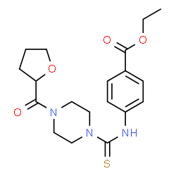 ChemSpider 2D Image | ethyl 4-[4-(oxolane-2-carbonyl)piperazine-1-carbothioylamino]benzoate | C19H25N3O4S