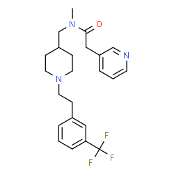 ChemSpider 2D Image | N-Methyl-2-(3-pyridinyl)-N-[(1-{2-[3-(trifluoromethyl)phenyl]ethyl}-4-piperidinyl)methyl]acetamide | C23H28F3N3O
