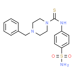 ChemSpider 2D Image | 4-Benzyl-N-(4-sulfamoylphenyl)-1-piperazinecarbothioamide | C18H22N4O2S2