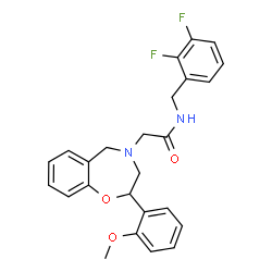 ChemSpider 2D Image | N-(2,3-Difluorobenzyl)-2-[2-(2-methoxyphenyl)-2,3-dihydro-1,4-benzoxazepin-4(5H)-yl]acetamide | C25H24F2N2O3