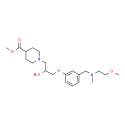 ChemSpider 2D Image | Methyl 1-[2-hydroxy-3-(3-{[(2-methoxyethyl)(methyl)amino]methyl}phenoxy)propyl]-4-piperidinecarboxylate | C21H34N2O5