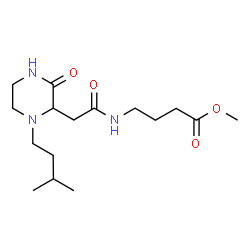 ChemSpider 2D Image | Methyl 4-({[1-(3-methylbutyl)-3-oxo-2-piperazinyl]acetyl}amino)butanoate | C16H29N3O4