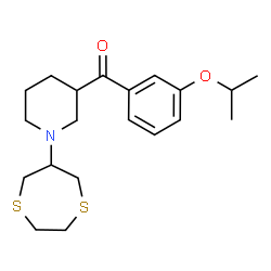 ChemSpider 2D Image | [1-(1,4-Dithiepan-6-yl)-3-piperidinyl](3-isopropoxyphenyl)methanone | C20H29NO2S2