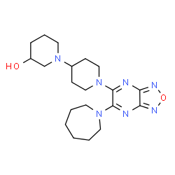 ChemSpider 2D Image | 1'-[6-(1-Azepanyl)[1,2,5]oxadiazolo[3,4-b]pyrazin-5-yl]-1,4'-bipiperidin-3-ol | C20H31N7O2
