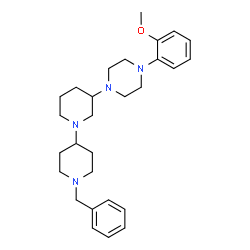 ChemSpider 2D Image | 1'-Benzyl-3-[4-(2-methoxyphenyl)-1-piperazinyl]-1,4'-bipiperidine | C28H40N4O
