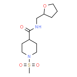 ChemSpider 2D Image | 1-(Methylsulfonyl)-N-(tetrahydro-2-furanylmethyl)-4-piperidinecarboxamide | C12H22N2O4S