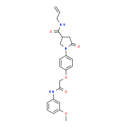 ChemSpider 2D Image | N-Allyl-1-(4-{2-[(3-methoxyphenyl)amino]-2-oxoethoxy}phenyl)-5-oxo-3-pyrrolidinecarboxamide | C23H25N3O5