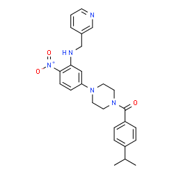 ChemSpider 2D Image | (4-Isopropylphenyl)(4-{4-nitro-3-[(3-pyridinylmethyl)amino]phenyl}-1-piperazinyl)methanone | C26H29N5O3
