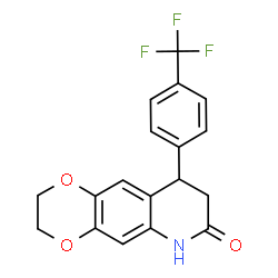 ChemSpider 2D Image | 9-[4-(Trifluoromethyl)phenyl]-2,3,8,9-tetrahydro[1,4]dioxino[2,3-g]quinolin-7(6H)-one | C18H14F3NO3
