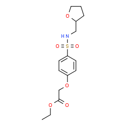ChemSpider 2D Image | Ethyl {4-[(tetrahydro-2-furanylmethyl)sulfamoyl]phenoxy}acetate | C15H21NO6S