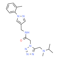 ChemSpider 2D Image | 2-(5-{[Isopropyl(methyl)amino]methyl}-1H-tetrazol-1-yl)-N-{[1-(2-methylphenyl)-1H-pyrazol-4-yl]methyl}acetamide | C19H26N8O