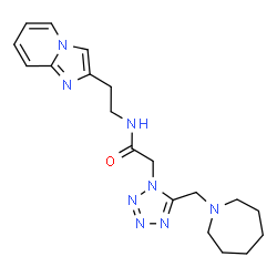 ChemSpider 2D Image | 2-[5-(1-Azepanylmethyl)-1H-tetrazol-1-yl]-N-[2-(imidazo[1,2-a]pyridin-2-yl)ethyl]acetamide | C19H26N8O