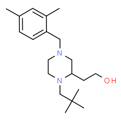 ChemSpider 2D Image | 2-[4-(2,4-Dimethylbenzyl)-1-(2,2-dimethylpropyl)-2-piperazinyl]ethanol | C20H34N2O