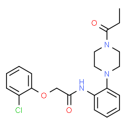 ChemSpider 2D Image | 2-(2-chlorophenoxy)-N-[2-(4-propanoylpiperazin-1-yl)phenyl]acetamide | C21H24ClN3O3