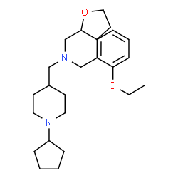 ChemSpider 2D Image | 1-(1-Cyclopentyl-4-piperidinyl)-N-(2-ethoxybenzyl)-N-(tetrahydro-2-furanylmethyl)methanamine | C25H40N2O2