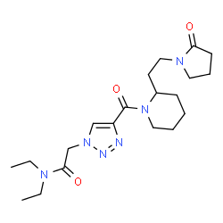 ChemSpider 2D Image | N,N-Diethyl-2-[4-({2-[2-(2-oxo-1-pyrrolidinyl)ethyl]-1-piperidinyl}carbonyl)-1H-1,2,3-triazol-1-yl]acetamide | C20H32N6O3
