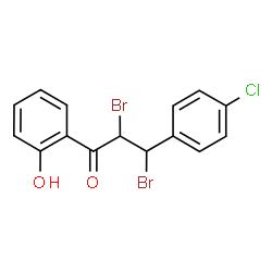 ChemSpider 2D Image | 2,3-Dibromo-3-(4-chlorophenyl)-1-(2-hydroxyphenyl)-1-propanone | C15H11Br2ClO2