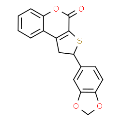 ChemSpider 2D Image | 2-(1,3-Benzodioxol-5-yl)-1,2-dihydro-4H-thieno[2,3-c]chromen-4-one | C18H12O4S