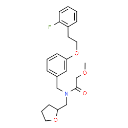 ChemSpider 2D Image | N-{3-[2-(2-Fluorophenyl)ethoxy]benzyl}-2-methoxy-N-(tetrahydro-2-furanylmethyl)acetamide | C23H28FNO4
