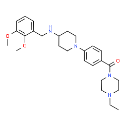 ChemSpider 2D Image | (4-{4-[(2,3-Dimethoxybenzyl)amino]-1-piperidinyl}phenyl)(4-ethyl-1-piperazinyl)methanone | C27H38N4O3