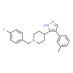 ChemSpider 2D Image | 1-(4-Fluorobenzyl)-4-[4-(3-methylphenyl)-1H-pyrazol-5-yl]piperidine | C22H24FN3